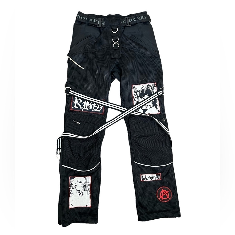 Rare Joe Rocket Women’s Gothic Punk Bondage Embroidered Pants